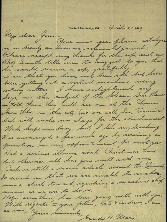 Letter, Guido H. Marx to James Gleason