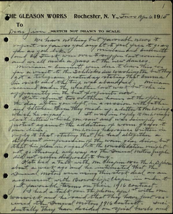 Letter, Andrew Gleason to James Gleason Rochester Voices