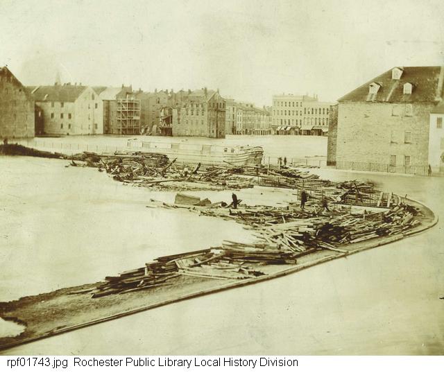 Photograph, Erie Canal aqueduct during Rochester’s Great Flood